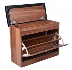 Shoe rack in the hallway with a seat, photos of your own