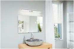 Bathroom mirror sink lighting photo