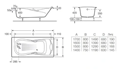 Size of cast iron bathtub photo