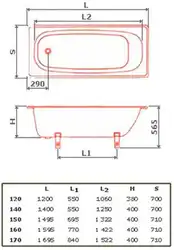 Size of cast iron bathtub photo