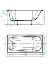 Size of cast iron bathtub photo