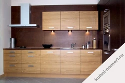 Golden oak kitchen photo