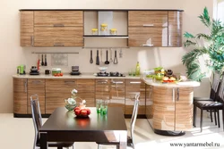 Golden oak kitchen photo