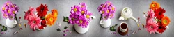 Kitchen with gerberas photo