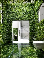 Greenery in the bathroom photo