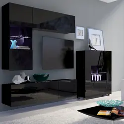 Living room black gloss photo