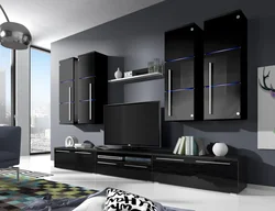 Living room black gloss photo