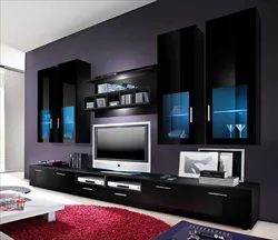Living room black gloss photo
