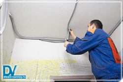 Ванна бөлмесіндегі электр сымдары фото