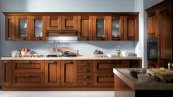 Straight wooden kitchens photo