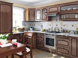 Photo of classic walnut kitchen