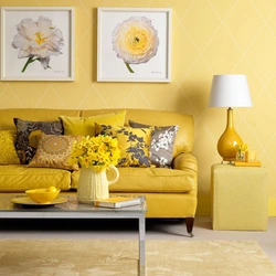 Beige Yellow Living Room Photo