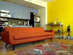 Sofa orange kitchen photo