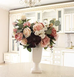 Peonies in the kitchen photo