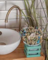 Dried flowers in the bathroom photo