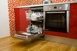Dishwasher built into the kitchen photo