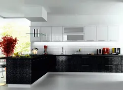 Kitchens with black top photo