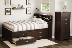 Photo of sleeping beds with drawers