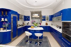 Kitchen for blue wallpaper photo