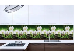 Photo of flowers for kitchen panel