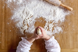 The Whole Kitchen Is Covered In Flour Photo