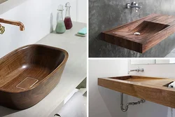 Bathtub sink made of wood photo