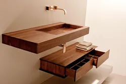 Bathtub sink made of wood photo