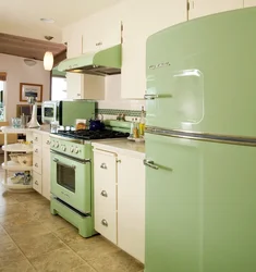 Appliances in the color of the kitchen photo