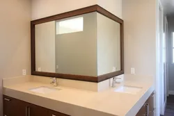 Bathroom mirror corner photo