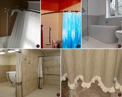 Instead of curtains in the bathroom photo