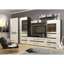 Living room wenge white gloss photo