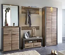Photo interior hallway made of oak
