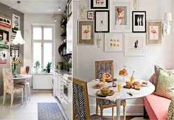 You can hang photos in the kitchen