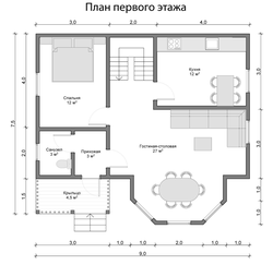 План Дома С Гостиной Фото
