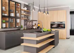Şaquli fasadlı mətbəx fotoşəkili