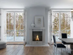 Living Rooms With Fireplace By The Window Photo