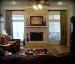 Living Rooms With Fireplace By The Window Photo