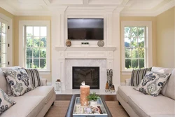 Living Rooms With Fireplace By The Window Photo