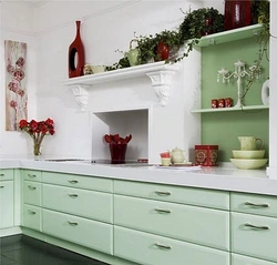 Flowers on kitchen cabinets photo