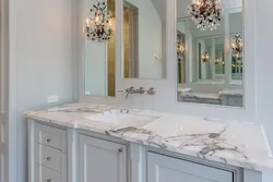 White Countertop In The Bathroom Photo