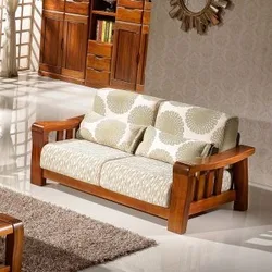 Wooden sofa for living room photo