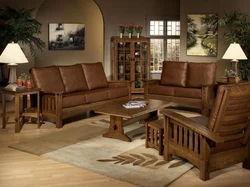 Wooden Sofa For Living Room Photo