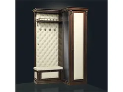 Hallway closet with ottoman photo