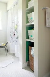 Photo of narrow bathroom cabinets