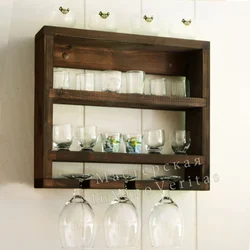 Kitchen utensils behind glass photo