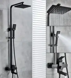 Black shower for bathroom photo