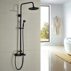 Black shower for bathroom photo