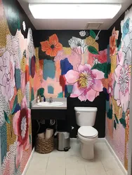 Bathroom wall drawing photo