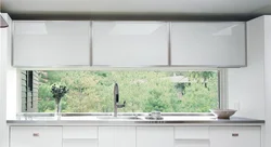 Horizontal window in the kitchen photo