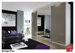 Gray wardrobe in the living room photo